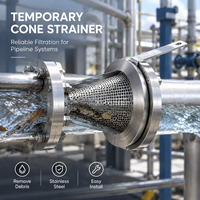 Filtre à cône en acier inoxydable pour tour de refroidissement industrielle et ligne de condensat, panier filtrant à mailles avec ouverture personnalisée