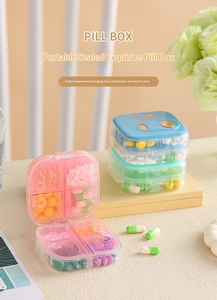 Boîte à pilules multifonctionnelle en plastique à 8 compartiments, mini-étui individuel pour pilules, distributeur scellé et étanche à l'humidité, vente en gros - Product Image 3