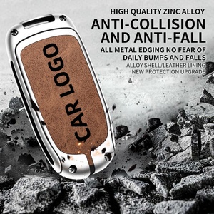 ปลอกกุญแจรถยนต์หนังผสมโลหะสังกะสี ดีไซน์ทันสมัย สำหรับ Jeep Renegade Wrangler Cherokee ป้องกันการสึกหรอ - Product Image 2