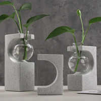 Moule en silicone pour pot de fleur hydroponique rectangulaire en ciment de gypse adapté au tube à essai Vase moule à fleurs décoration de la maison