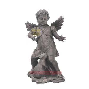 Piccola decorazione commerciale giardino di <span class=keywords><strong>strada</strong></span> occidentale in fibra di vetro angelo ragazzo statua in resina artigianato musica amore ispirato via commerciale - Product Image 2