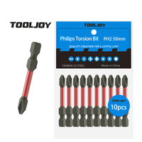 TOOLJOY Durable Quality Taiwan s2 1/4" Hex Shank PH2 Torsion Bit Impact Driver Bits Screwdriver Bits