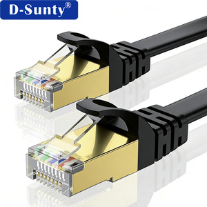Câble Ethernet D-Sunty Cat8 40 Gbit/s 2000 MHz SSTP SFTP blindé RJ45, cordon de raccordement 30/26 AWG, câble réseau plat en cuivre pur plaqué or - Product Image 1