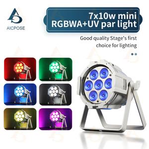 Equipo de Iluminación para Escenarios, Oferta Especial, Luz Par LED RGBWA UV, 7 Piezas de 10W, Mini Luz Par LED DMX - Product Image 2