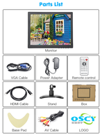 Monitor LCD TFT de Matriz Activa Industrial de 12 Pulgadas 4:3, 1024*768, HDMI, VGA, BNC, AV, USB, Altavoz, Soporte VESA, Táctil Capacitivo Opcional