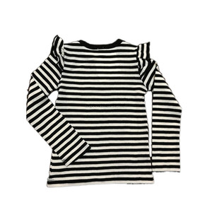 2627 AW moda 100% lana Merino bella ragazza Casual a righe a maniche lunghe T-Shirt a girocollo - Product Image 1