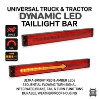Feux arrière de camion tracteur à LED séquentiels lumineux, clignotants à défilement, feux de position latéraux longs (rouge/ambre)