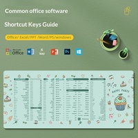 Raccourcis clavier, tapis de souris, Excel, Word, Photoshop, feuille de raccourcis, grand format, base en caoutchouc antidérapante, épaissi, pour le poignet