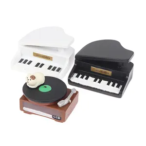 Nhà búp bê 1:12 thu nhỏ Đàn Piano nhạc cụ mô hình máy nghe nhạc cho phụ kiện trang trí nhà búp bê