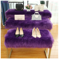 Tapis de présentation en peluche antidérapant, tapis de sol moelleux en fausse fourrure de mouton rose, tapis de salon bleu