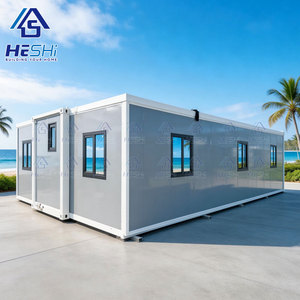 บ้านสำเร็จรูป HESHI โมเดิร์นทรงสี่เหลี่ยมผืนผ้า สีเทาภายนอก ขนาด 20 ฟุต แบบขยายได้ - Product Image 1