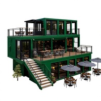Café-restaurant modulaire à 3 étages en conteneurs, bâtiment commercial, bar en conteneurs maritimes