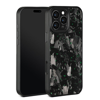 Coque de téléphone en TPU en fibre de carbone forgée pour 16PRO MAX/16E/15/15PRO/15PLUS/15 PRO MAX/14/13/12/11 avec étui de téléphone portable métallique