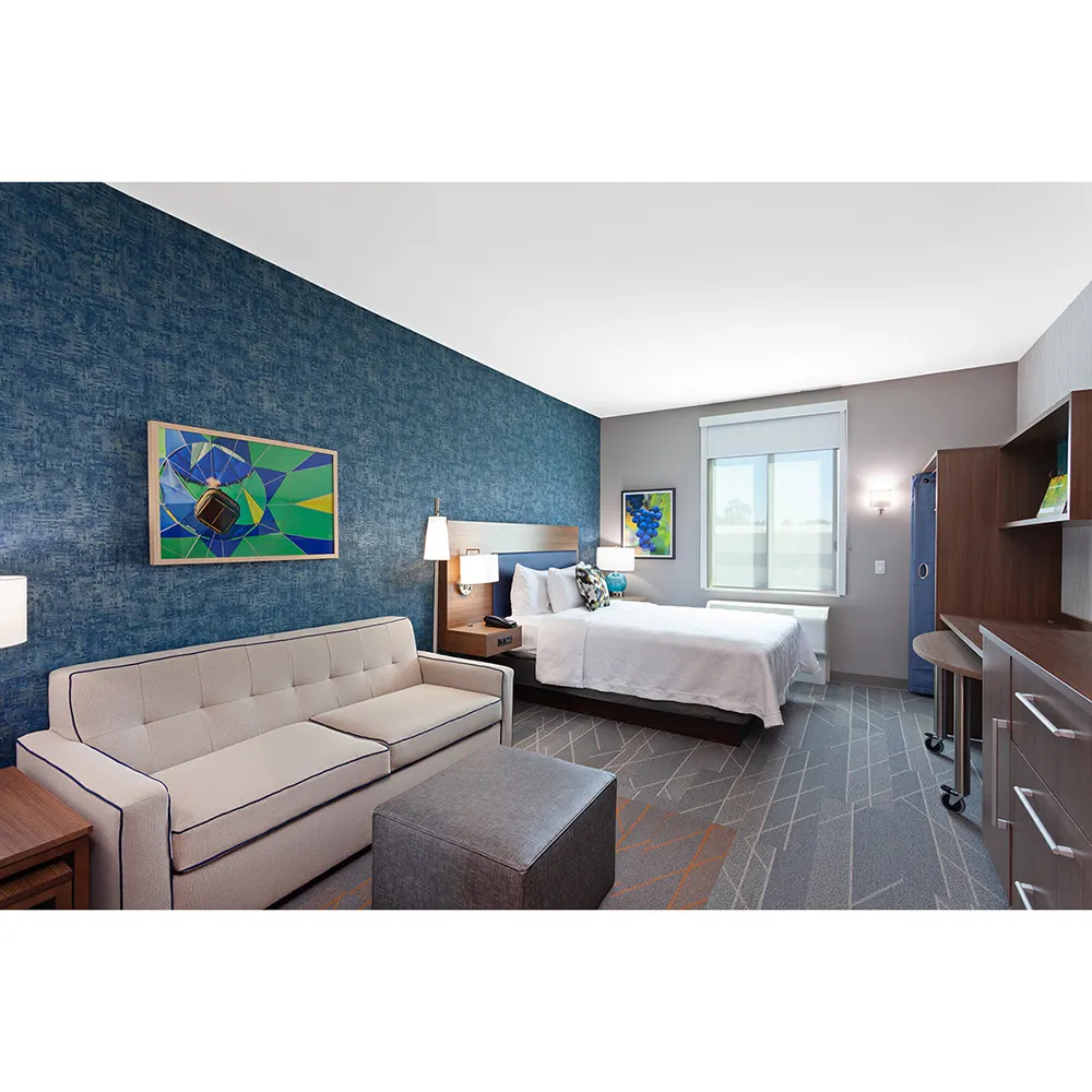 Conjunto de habitación de hotel de 5 estrellas moderno, muebles de dormitorio antiguos, muebles de hotel de madera