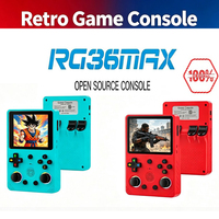 Console de jeu vidéo open source RG36max, système Arkos, écran IPS de 3,5 pouces, console portable rétro orange R36s.