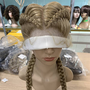 Africa Synthetic Braiding Hair Perruque Braids Moins <strong>Cher</strong> Synthetic Lace Braided Cornrow <strong>Wig</strong> - Product Image 2