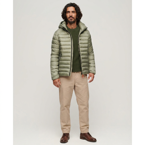 Blouson matelassé noir de haute qualité FINER THREADS pour homme, coupe-vent d'hiver à col montant, grande taille, en toile à séchage rapide - Product Image 1