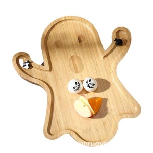 Plateau en bois en forme de chauve-souris pour Halloween, pour collations et bonbons, décoration de fête, plateau de service - Product Image 5