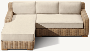 طقم أريكة خارجية فاخرة مصنوعة يدويًا من الراتان بتصميم عصري ومنحنيات أنيقة، أريكة من الخوص مقاومة لجميع الظروف الجوية للاستخدام الخارجي - Product Image 3