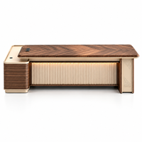 Bureau de direction en bois moderne de qualité supérieure en forme de L, table de bureau de luxe pour manager, PDG, bureau administratif, ensemble de mobilier de bureau