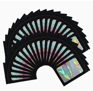 Non Matte Black ziplock plastic packaging Food Storage Sealing 4x6 Holographic Colorful Aluminum Foil Bag