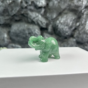Wholesale 2inch Crystal Carving Elephant Carving Craft Natural <strong>Jade</strong> Crystal Ornament Animal Decorative Crystal Decorations - Product Image 5