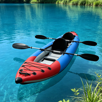Kayak gonflable 2 places résistant à l'usure, canoë pliable avec garantie d'un an pour les aventures de dérive sur lac et rivière