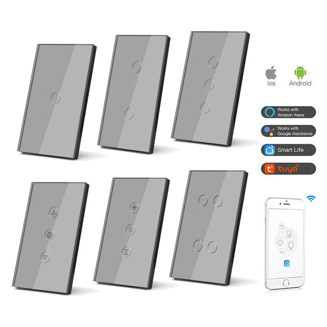 Mvava 1 2 3 4 Gang Glass Panel Light Switch and Socket Wifi Interruptor Inteligente Tuya Smart Zigbee Wall Switch for Smart Home