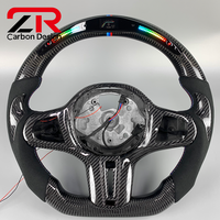 Volant de voiture personnalisé en cuir perforé en fibre de carbone avec LED à 3 branches pour BMW G05 G20 G30 X5 X3M X4M M2 M3 M5 440i 340i