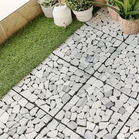 Dalles de terrasse carrées en galets blancs irréguliers emboîtables pour extérieur, 30x30cm, pour aménagement paysager, en provenance de Chine