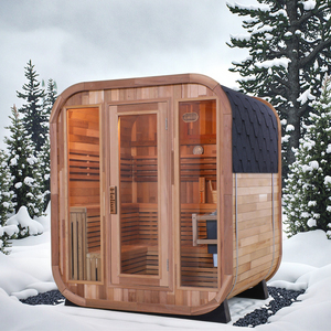 Cabine de sauna infrarouge extérieure en <span class=keywords><strong>bois</strong></span> massif de cèdre, grande taille, 220-240V ETL 6KW, avec douche intégrée - Product Image 1
