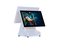 Máquina POS de Doble Pantalla Blanca Directo de Fábrica, Sistema Operativo Windows Todo en Uno, Pantalla Táctil, Hardware de Punto de Venta con Impresora Térmica