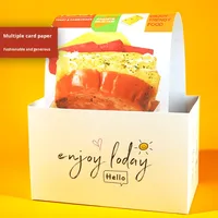 Boîte à emporter pour petit déjeuner hamburger de style coréen boîte à toast aux œufs épais emballage de sandwich boîtes en papier assorties