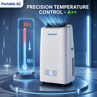Climatiseur portable haute capacité, pompe à chaleur 7k-14k BTU, refroidissement et chauffage, unité mobile pour l'Europe, certifié CE