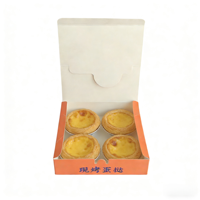 Boîte à tartelettes aux œufs fraîchement cuites en stock, boîte en papier pour desserts de boulangerie, style croustillant, épaissie, résistante à l'huile