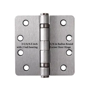 2 Ball Bearing Door Hinge American Commercial 3.5 4 4.5 inch 1/4-in Radius round corner Heavy Duty Door Hinge