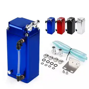 0.75L Oil Fuel Universal 11mm / 16MM Racing Oil Catch Tank Square Aluminum Fuel Tank Oil Catch Can