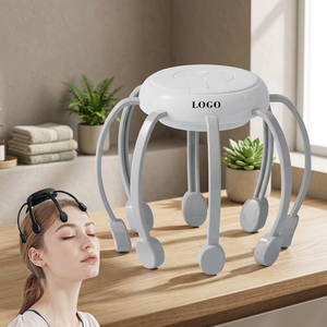 เครื่องนวดศีรษะรูปปลาหมึก 8 กรงเล็บ สั่นสะเทือน ชาร์จ USB แบตเตอรี่ลิเธียม เครื่องกระตุ้นหนังศีรษะ - Product Image 1