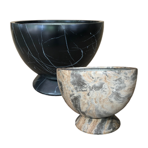 Pot de fleurs en fibre de verre de style européen prêt à être expédié, avec socle en marbre, pour jardin extérieur, patio. - Product Image 1