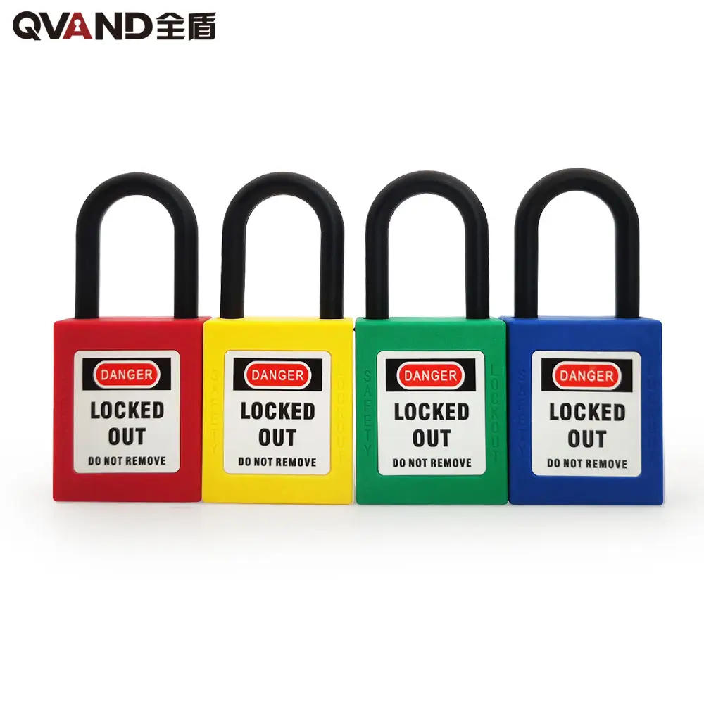 Qvand 38mm Cadeado de segurança com chave igual, bloqueio vermelho, etiqueta de bloqueio, dispositivos de bloqueio de lotos, isolamento osha tagout