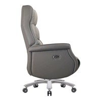 Chaise de bureau de direction moderne de luxe à dossier haut en cuir avec accoudoirs pivotants électriques inclinables et réglables en hauteur pour usage professionnel