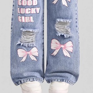 Nuovi Jeans Primaverili/Autunnali per Ragazze, Pantaloni Larghi Casual a Gamba Dritta per Bambine Più Grandi, Eleganti e Versatili - Product Image 3