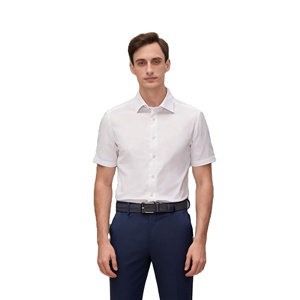 <span class=keywords><strong>Camisa</strong></span> Casual de <span class=keywords><strong>Manga</strong></span> <span class=keywords><strong>Corta</strong></span> para <span class=keywords><strong>Hombre</strong></span> de Fibra de Bambú con Cuello Cuadrado con Cuentas, Ajuste Delgado, Sin Plancha, Antiarrugas, Abotonadura Sencilla - Colección Primavera - Product Image 1