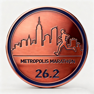 Pièces commémoratives personnalisées en alliage de zinc moulé sous pression pour le Marathon de Metropolis 2026 – Pièces de collection pour événements sportifs et récompenses de course - Product Image 4