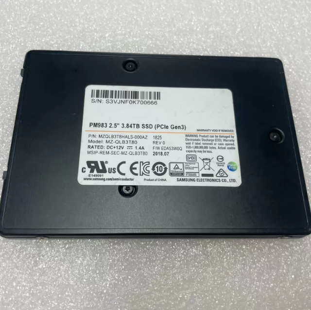 Sam.sung PM983 MZQLB3T8HALS-000AZ 3.84TB U.2 NVMe PCIe Gen3 Enterprise Internal SSD for Server Data Center Storage