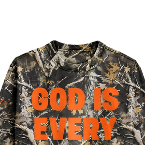 Sweat-shirt d'hiver ample en molleton camouflage à col rond pour homme, pull à capuche en molleton bouclette style streetwear avec lettrage personnalisé sur les manches - Product Image 3