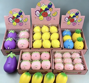 Juguetes Blandos de Peluche con Forma de Bollo de Dibujos Animados, Frutas y Verduras, Juguetes Sensoriales Antiestrés, Caja de Juguetes Fidget - Product Image 4