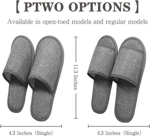 Chaussons jetables biodégradables gris à bout ouvert en coton et lin, écologiques, modernes, de luxe, avec logo personnalisé pour spa et hôtel - Product Image 6