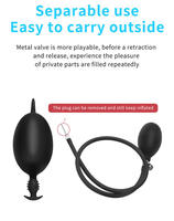 Vente en gros de gros plug anal gonflable en silicone, plug anal gonflable avec pompe pour hommes