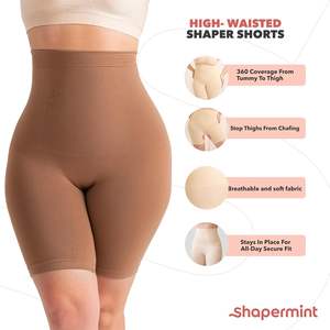 OEM/ODM, pantalones cortos moldeadores de cintura alta para mujeres, tecnología de adelgazamiento de muslos, bragas sin costuras con control de barriga - Product Image 2